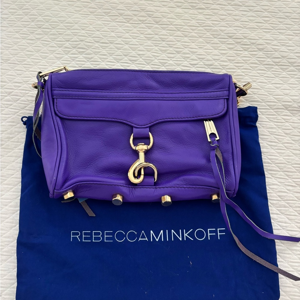 Rebecca Minkoff Purple Leather Crossbody Bag with Gold Hardware